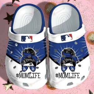 Los Angeles Dodgers Mom Life Pattern Clogs Shoes Classic Clogs Shoes In Blue & White