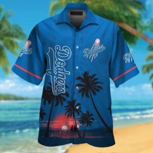 Los Angeles Dodgers Hawaiian Shirt Set for Men Women Kids – Short Sleeve Button Up Tropical Aloha Design MTE02