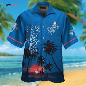 Los Angeles Dodgers Hawaiian Shirt Set for Men Women Kids - Short Sleeve Button Up Tropical Aloha Design MTE02