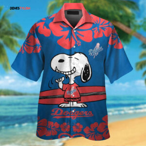 Los Angeles Dodgers Snoopy Hawaiian Shirts - MLB Men Women Aloha Button Up