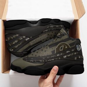 Personalized Los Angeles Rams Air Jordan 13 Sneakers - Custom Name BG183
