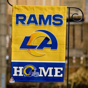 Los Angeles Rams Football Flag, Rampage Mascot Personalized Football Fan Welcome Flags, Custom Family Name NFL Decor - House Garden Decor Gift 3