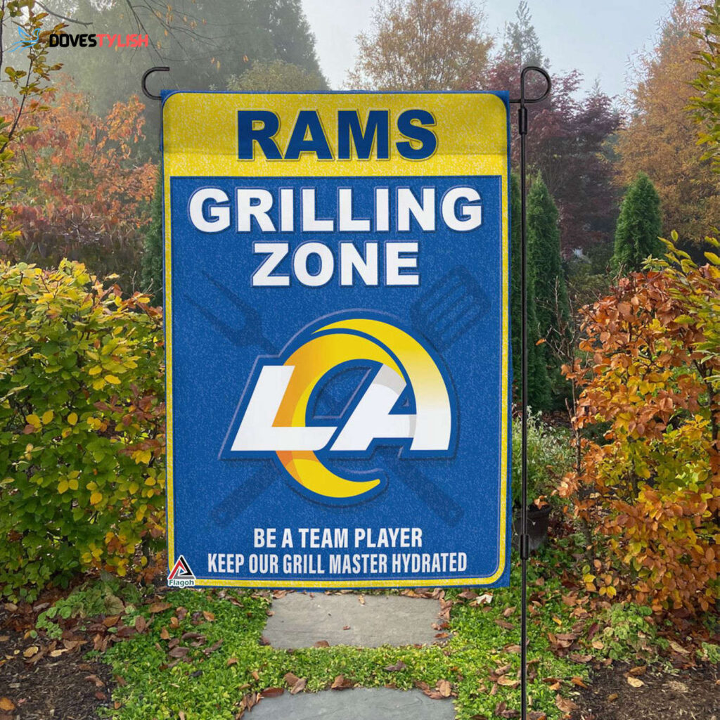 Los Angeles Rams Grilling Zone Flag, Rams Football Fans BBQ Flag – House Garden Decor Gift