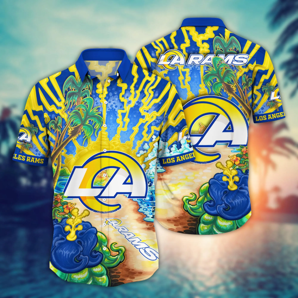 Los Angeles Rams NFL Flower Hawaii Shirt   For Fans, Summer Football Shirts