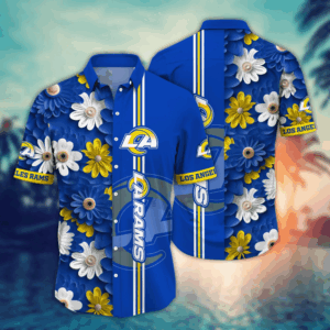 Los Angeles Rams NFL Flower Hawaii Shirt   For Fans, Summer Football Shirts