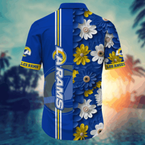 Los Angeles Rams NFL Flower Hawaii Shirt   For Fans, Summer Football Shirts