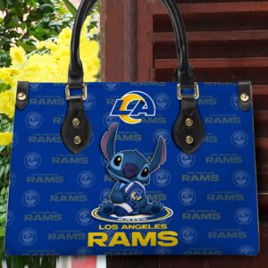 Los Angeles Rams Stitch Women Custom Name Leather Hand Bag 3