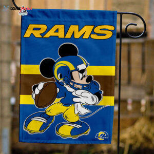 Los Angeles Rams x Mickey Football Flag, NFL Premium Flag - House Garden Decor Gift