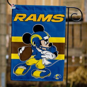 Los Angeles Rams x Mickey Football Flag, NFL Premium Flag – House Garden Decor Gift