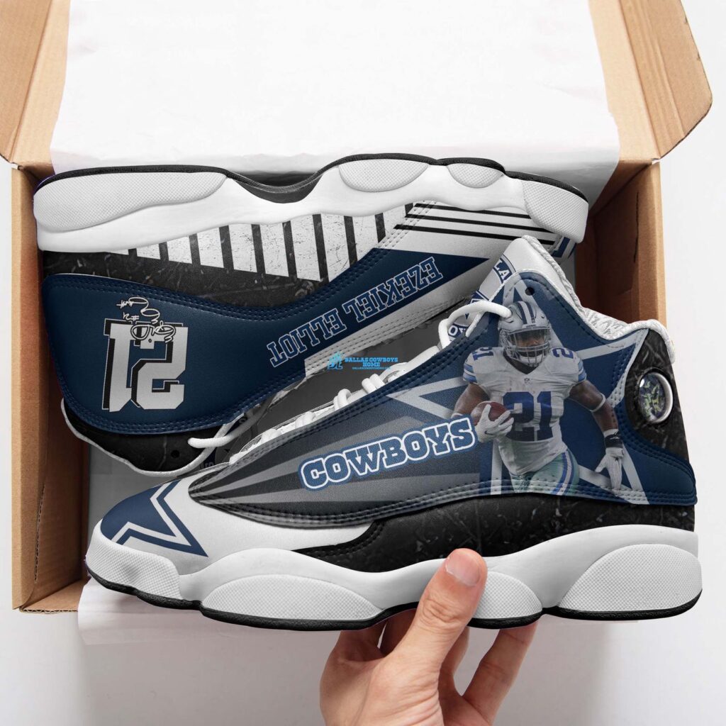 Men s Ezekiel Elliott Dallas Cowboys White Limited Air Jordan 13 – Official NFL Legend Play