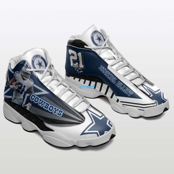 Men s Ezekiel Elliott Dallas Cowboys White Limited Air Jordan 13 – Official NFL Legend Play