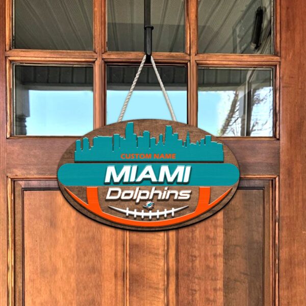 Miami Dolphins 2 Layers Wooden Sign – Home Decor Gift