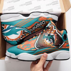 Official Miami Dolphins Air Jordan 13 Custom Sneaker - Perfect Gift for Fans