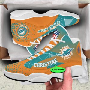 Custom Miami Dolphins Air Jordan 13 Sneaker – Perfect Fan Gift