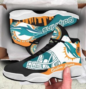 Official Miami Dolphins Air Jordan 13 Custom Sneaker - Perfect Gift for Fans