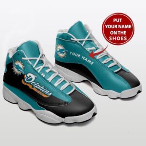 Custom Miami Dolphins Air Jordan 13 Sneakers for Men and Women - Personalized Sport Shoes