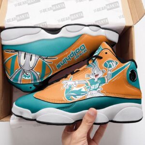 Miami Dolphins Bugs Bunny Air Jordan 13 Custom Sneaker - Perfect Gift for Fans