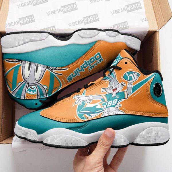 Miami Dolphins Bugs Bunny Air Jordan 13 Custom Sneaker – Perfect Gift for Fans