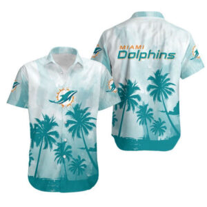 Miami Dolphins Coconut Trees Gift For Fan Hawaiian Graphic Print