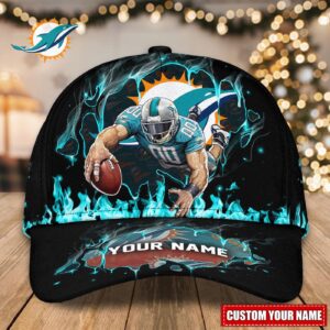 Miami Dolphins Custom Name Classic, Baseball Caps  Gift for Men Women