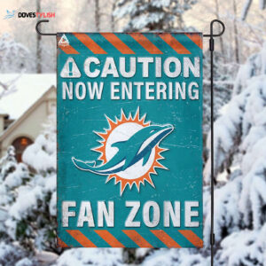 Miami Dolphins Fan Zone Flag, NFL Welcome Sport Flag - House Garden Decor Gift