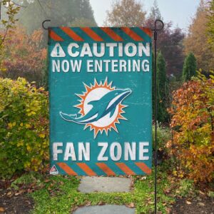 Miami Dolphins Fan Zone Flag, NFL Welcome Sport Flag – House Garden Decor Gift