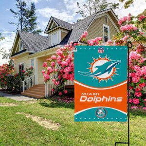 Miami Dolphins Football Team Flag, NFL Premium Two-sided Vertical Flag – House Garden Decor Gift