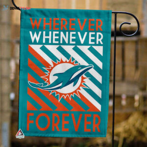 Miami Dolphins Forever Fan Flag, NFL Sport Fans Outdoor Flag - House Garden Decor Gift