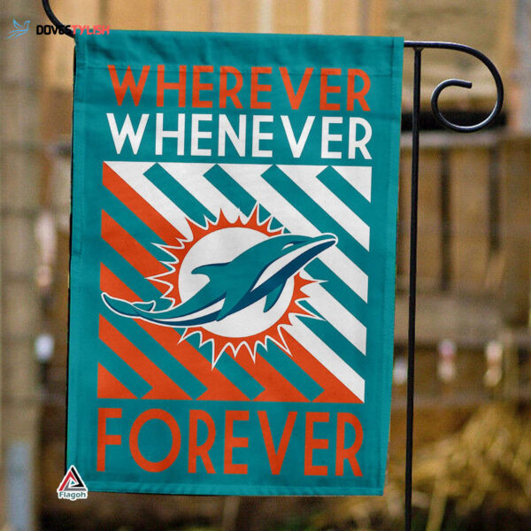 Miami Dolphins Forever Fan Flag, NFL Sport Fans Outdoor Flag – House Garden Decor Gift