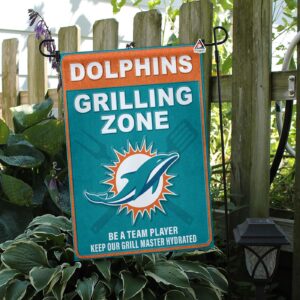 Miami Dolphins Grilling Zone Flag, Dolphins Football Fans BBQ Flag – House Garden Decor Gift