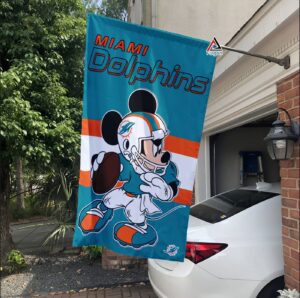 Miami Dolphins x Mickey Football Flag, NFL Premium Flag – House Garden Decor Gift