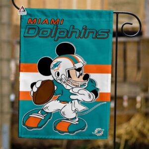 Miami Dolphins x Mickey Football Flag, NFL Premium Flag - House Garden Decor Gift 3