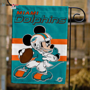 Miami Dolphins x Mickey Football Flag, NFL Premium Flag - House Garden Decor Gift