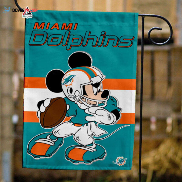 Miami Dolphins x Mickey Football Flag, NFL Premium Flag – House Garden Decor Gift