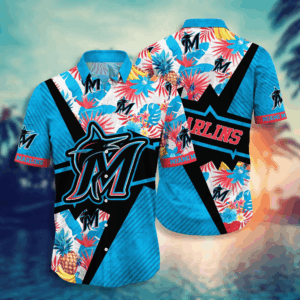 Miami Marlins MLB Flower Hawaii Shirt   For Fans, Summer Football Shirts