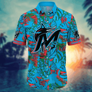 Miami Marlins MLB Flower Hawaii Shirt  For Fans, Summer Football Shirts