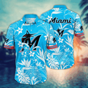 Miami Marlins MLB Flower Hawaii Shirt   For Fans, Summer Football Shirts