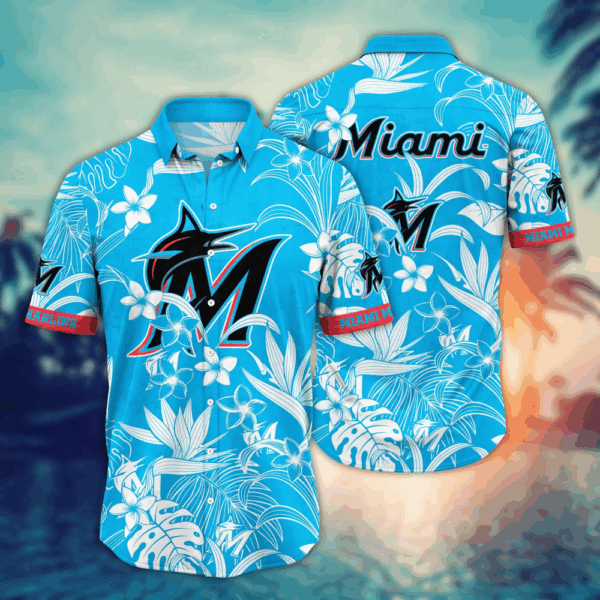 Miami Marlins MLB Flower Hawaii Shirt   For Fans, Summer Football Shirts