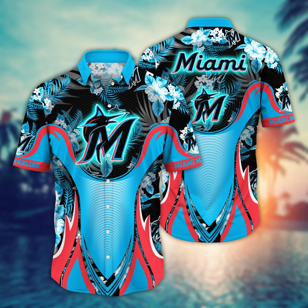 Miami Marlins MLB Flower Hawaii Shirt  For Fans, Summer Football Shirts