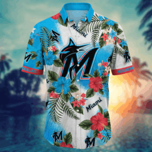 Miami Marlins MLB Flower Hawaii Shirt   For Fans, Summer Football Shirts