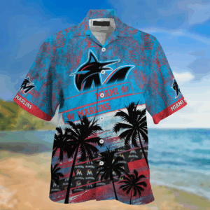 Miami Marlins MLB Palm Tree Pattern Hawaii Shirt For Sports Fans, Unisex Sport Hawaii Shirt