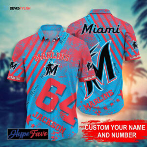 Custom Miami Marlins MLB Hawaiian Shirt - Personalized Team Fan Gear