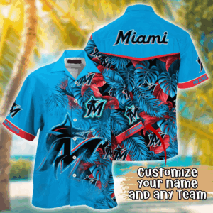 Miami Marlins MLB Summer Hawaii Shirt And TShirt, Custom Football Shirts