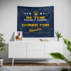 Custom Milwaukee Brewers Cheer Tapestry – Personalized Fan Decor