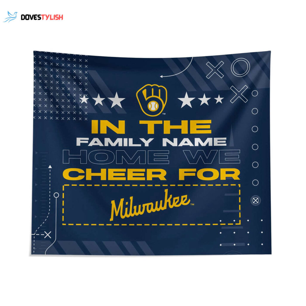 Custom Milwaukee Brewers Cheer Tapestry – Personalized MLB Wall Decor