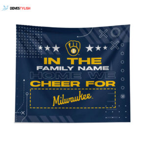Custom Milwaukee Brewers Cheer Tapestry - Personalized MLB Wall Decor