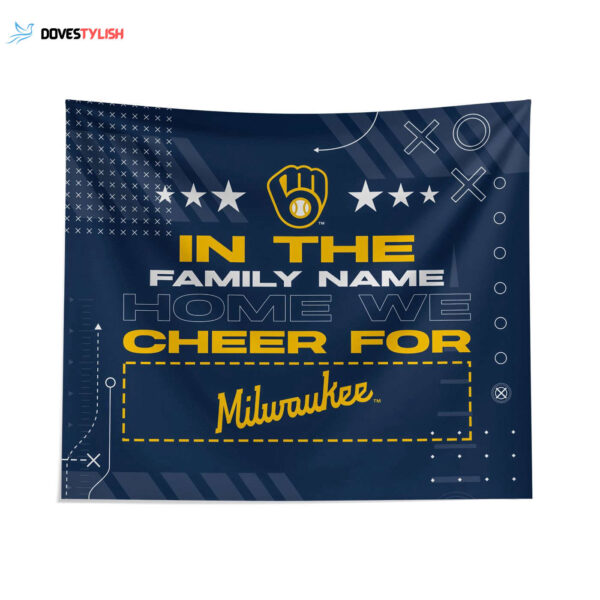 Custom Milwaukee Brewers Cheer Tapestry – Personalized MLB Wall Decor