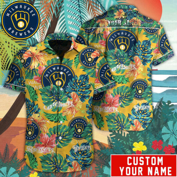 Milwaukee Brewers MLB-Custom Hawaiian  Shirt For Men Women