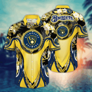 Milwaukee Brewers MLB Flower Hawaii Shirt   For Fans, Summer Football Shirts