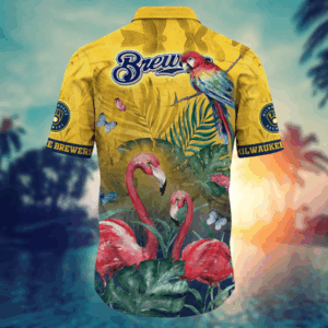 Milwaukee Brewers MLB Flower Hawaii Shirt   For Fans, Summer Football Shirts